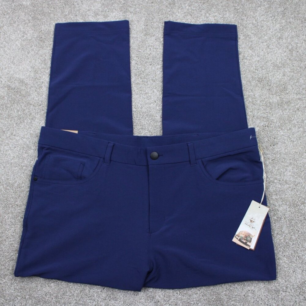 Panama Jack Pants NWT Mens 40x30 Blue 4 Way Stretch Polyster Flat Front